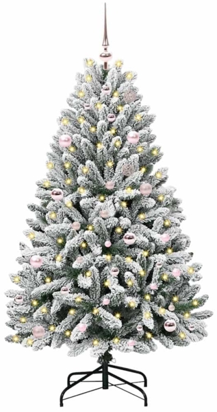 vidaXL Künstlicher Weihnachtsbaum Grün und Weiß 150 cm PVC und Metall 3395741 Bild 1