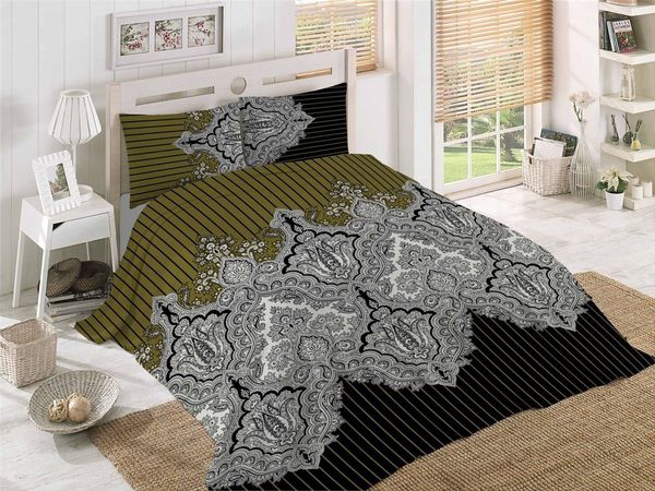ROLFNERS Bettwäsche 200x200 cm Bettgarnitur Bettbezug Baumwolle 5 tlg, Bettwäsche, 100% Baumwolle, Weich & Komfortabel