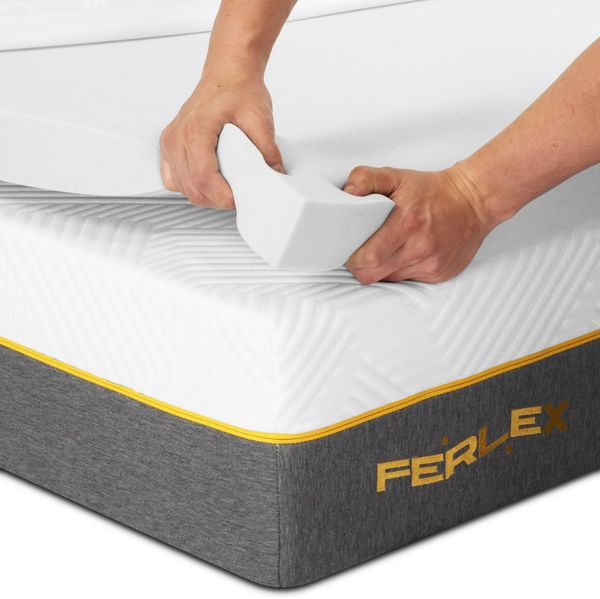 Ferlex Viskoelastische Matratzenauflage, 7 cm, 180x200 cm, Topper ohne Bezug, Topper für Matratze und Sofa