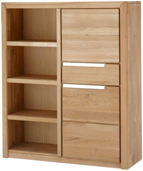 Regal Massivholz Ianka 114x134x41 Regalschrank Wildeiche Bianco geölt 20004