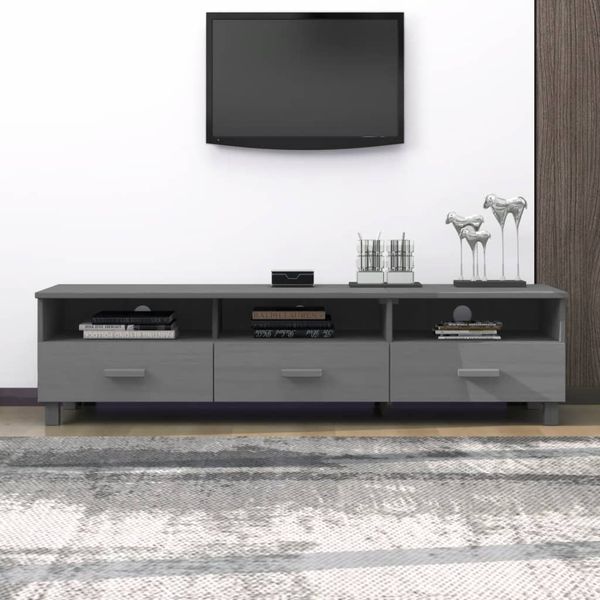 vidaXL TV-Schrank HAMAR Dunkelgrau 158x40x40 cm Massivholz Kiefer 340474