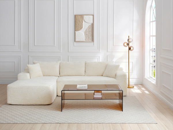 Vente-unique - Couchtisch doppelt - Sicherheitsglas - Braun - STILEOS