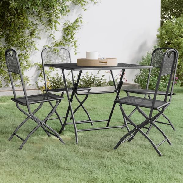 vidaXL 5-tlg. Garten-Essgruppe Streckmetall Anthrazit 3084720
