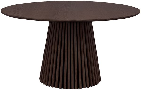 Säulen-Esstisch >Osaka< in Geräuchert, Eichenfurnier, MDF - 75x140cm (HxD)