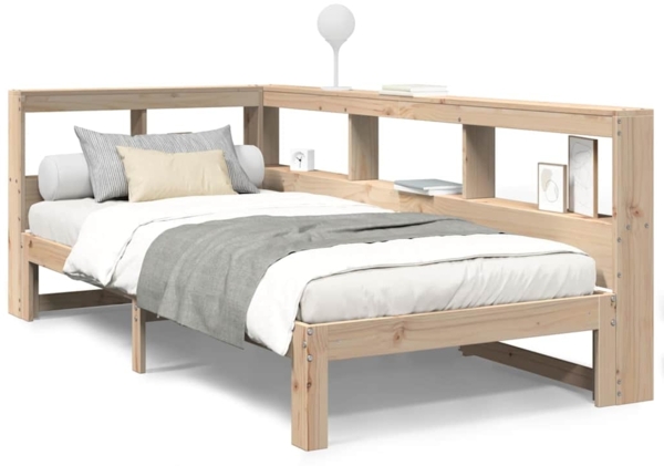 vidaXL Massivholzbett mit Regal ohne Matratze 90x190 cm Kiefer 3324403