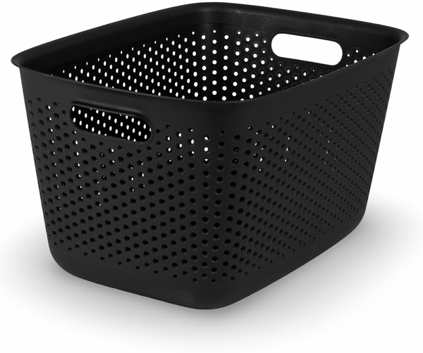 6x Aufbewahrungskorb Box 39cm Körbe 100% recycled 17L schwarz Korb Boxen Set 6 Stück