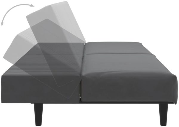 vidaXL Schlafsofa 2-Sitzer Dunkelgrau Samt 375927 Bild 7