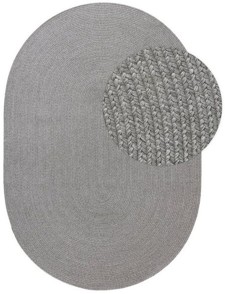 benuta Outdoorteppich Nandi, oval, Höhe: 5 mm, In- & Outdoorteppich, Robust für Garten, Terrasse, Balkon, Küche