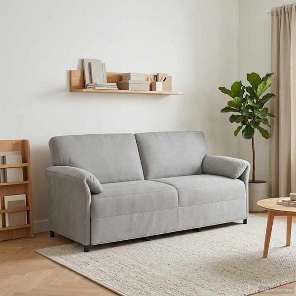 vidaXL 3-Sitzer-Sofa Hellgrau 198 x 83 x 95 cm Samt 42033967