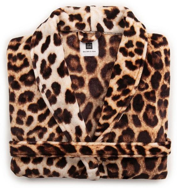 Heckett and Lane Badematte Leopard Bademantel Lang L Brown L, Badematte Badteppich Duschvorleger Matte