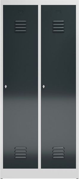 Steelboxx Spind Kleiderspind 2 Abteile mit S/W-Trennung 180 x 80 x 50cm (1-St) Komplett verschweißt und montiert keine Montage erforderlich
