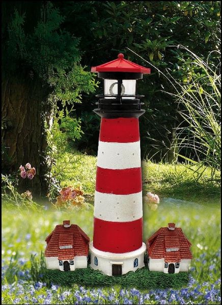 Luna24 simply great ideas. Gartenleuchte Leuchtturm, Solarleuchte, Gartenbeleuchtung, Westerhever, 40 cm hoch!, beeindruckende 40 cm hoch, wunderschöne Gartendeko