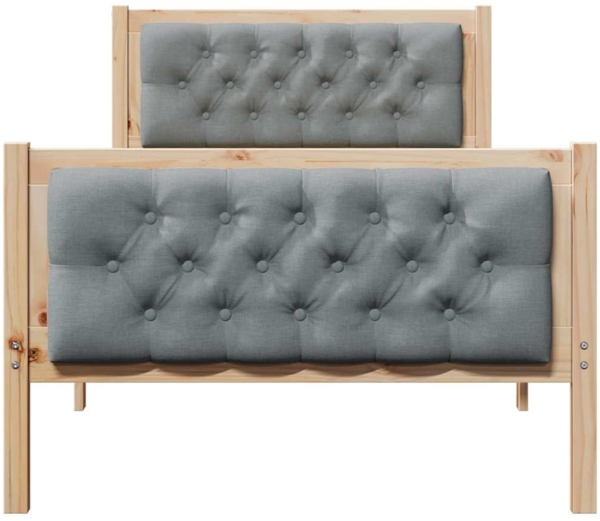 vidaXL Bettrahmen Hellgrau 90 x 200 cm Massives Kiefernholz 878424 Bild 4