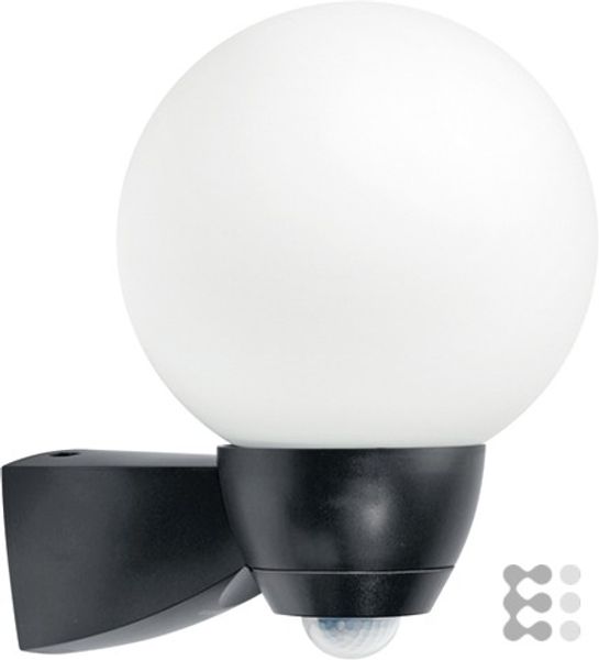 EsyLux EL10026126 Wandleuchte LB16 AL P Garda schwarz inkl. Opalglas
