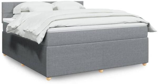 vidaXL Boxspringbett mit Matratze Hellgrau 180x200 cm Stoff 3287535