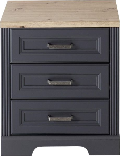 Rollcontainer JASMIN 3 Schubkästen Graphit Artisan Eiche Nachbildung