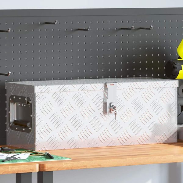 vidaXL Aufbewahrungsbox Silbern 60x23,5x23 cm Aluminium 152248