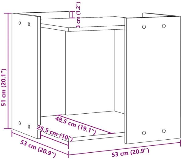 vidaXL Katzenklo Schwarz 53x53x51 cm Holzwerkstoff 857752 Bild 9
