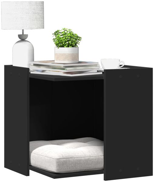 vidaXL Katzenklo Schwarz 53x53x51 cm Holzwerkstoff 857752