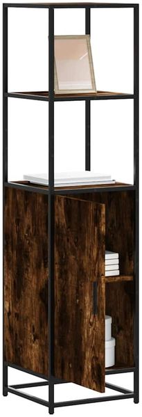 vidaXL Highboard Räuchereiche 35,5x35x139 cm Holzwerkstoff Metall 849046