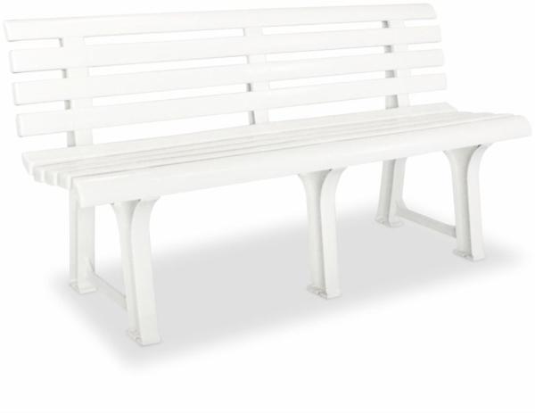 vidaXL Gartenbank 145,5 cm Kunststoff Weiß 43583