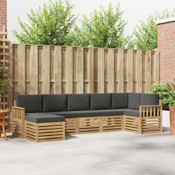 vidaXL Outdoor-Sofagarnitur 7 pcs Weiß und Anthrazit 3392187