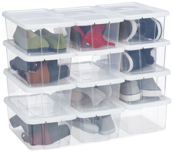 Schuhboxen Kunststoff 48er Set weiß 10037305