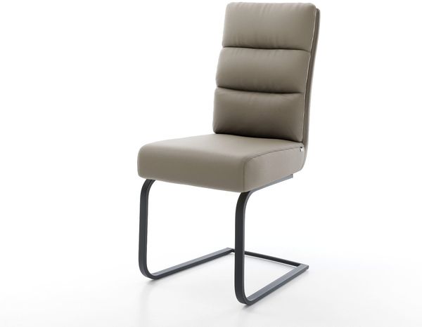 Freischwinger Pela-Flex Echt-Leder Schlamm Freischwinger flach Schwarz Taschenfederkern