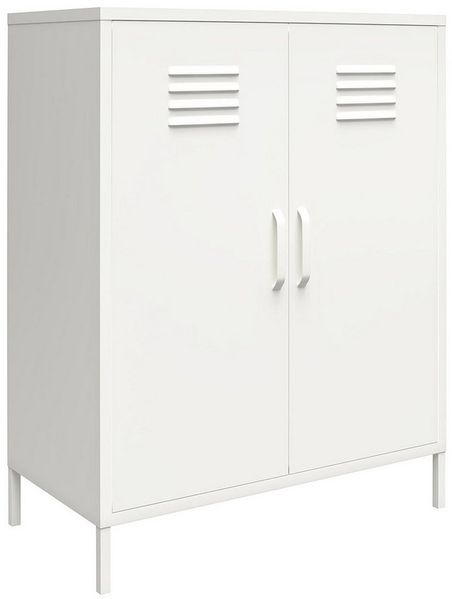 loft24 Mehrzweckschrank Mission District Highboard aus Metall, Metallschrank mit 2 Türen im Retro Look