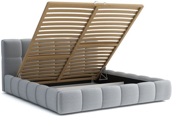 Polsterbett Doppelbett GIOTTO Komplettset 160x200cm Stoff Monolith Dunkelgrau Bild 2
