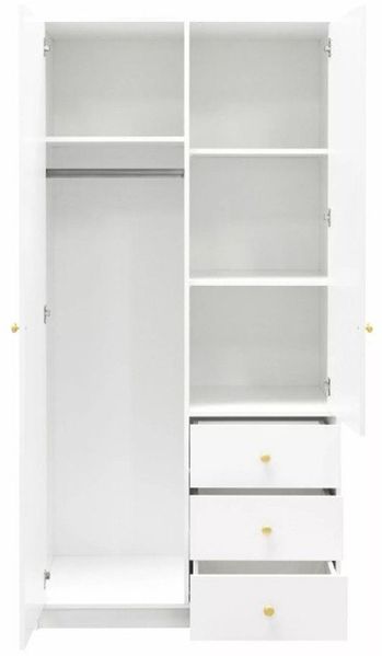 Beautysofa Kleiderschrank mit Spiegel und 3 Schubladen (Zur Auswahl: zweitürig, dreitürig oder viertürig, verschiedene Farben) Höhe 200 cm