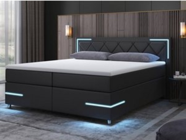 wonello Boxspringbett Arizona, mit LED Beleuchtung und Topper, wahlweise mit Bettkasten Bild 6