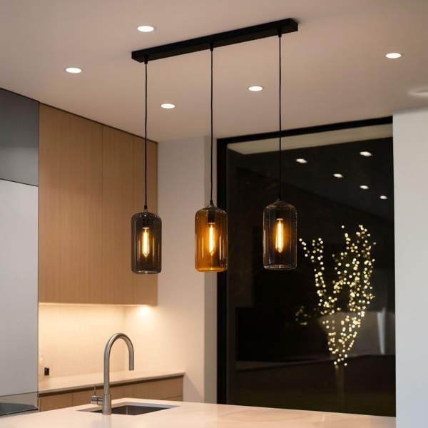 s.luce Cruet Glas-Pendelleuchte Up & Low Rauch Bild 11