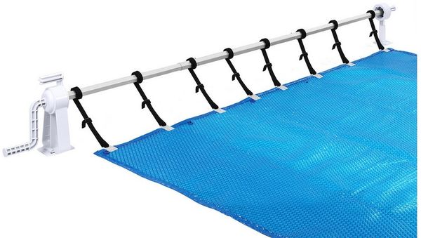 FIVMEN Pool-Abdeckplane Aufrollsystem Pool Aufroller Aufrollvorrichtung von 105 bis 615 cm (1-St), inkl. Befestigungsbänder für folien, Pool Planen und Abdeckungen
