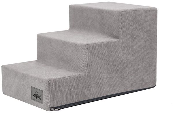 Bjird Haustiertreppe Savoy 50x30 cm, 60x40 cm (3 - 4 Stufen), Bezug abnehmbar und waschbar, Antirutsch