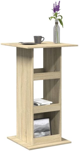Bartisch, Stehtisch, Bistrotisch mit Ablagen Sonoma-Eiche 60x60x102 cm Holzwerkstoff