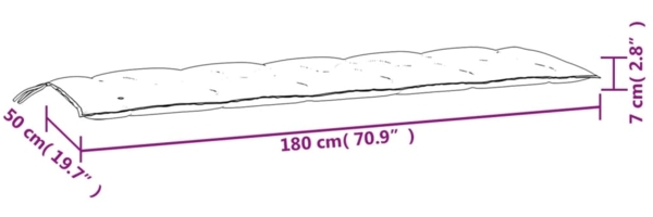 vidaXL Gartenbank-Auflagen 2 Stk. Marineblau 180x50x7 cm Oxford-Gewebe 379106 Bild 8