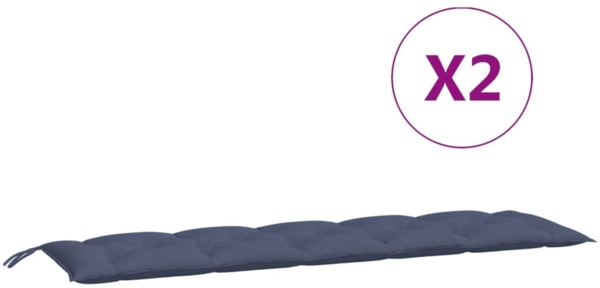 vidaXL Gartenbank-Auflagen 2 Stk. Marineblau 180x50x7 cm Oxford-Gewebe 379106 Bild 4