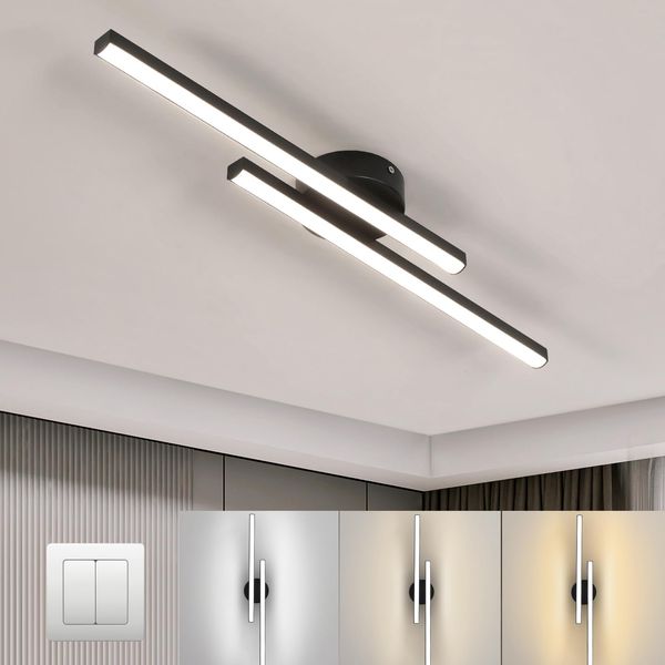 Toolight LED Deckenleuchte, 20W 2880LM Moderne Deckenlampe Dimmbar 3 Farbtemperatur, 60CM Einfache Linien LED Wandleuchte Innen für Schlafzimmer, Wohnbereich, Flur, Küchen, Esszimmer