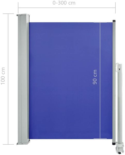 vidaXL Ausziehbare Seitenmarkise 100x300 cm Blau 48341 Bild 9