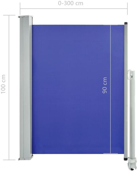 vidaXL Ausziehbare Seitenmarkise 100x300 cm Blau 48341 Bild 8