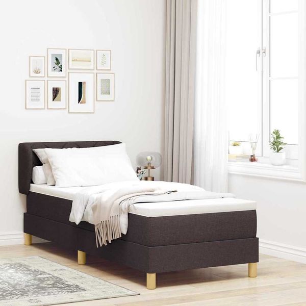 vidaXL Boxspringbett mit Kopfteil Dunkelbraun 80 x 200 cm Stoff 3340244