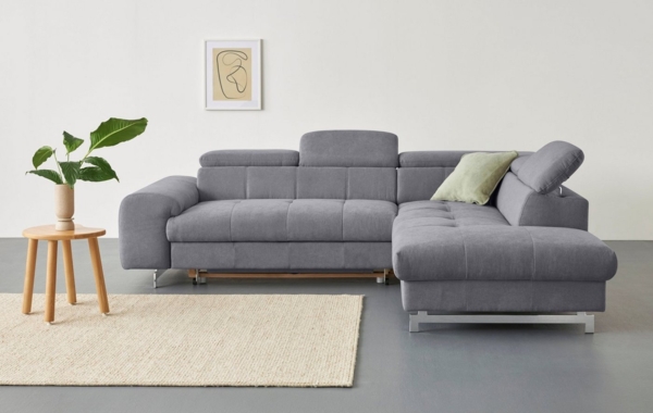 COTTA Ecksofa Chef L-Form, mit Kopfteilverstellung, edle Metallkufen, wahlweise mit Bettfunktion Bild 5