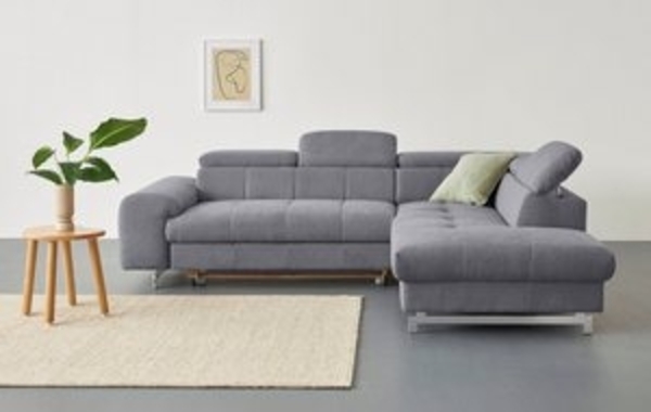COTTA Ecksofa Chef L-Form, mit Kopfteilverstellung, edle Metallkufen, wahlweise mit Bettfunktion Bild 6