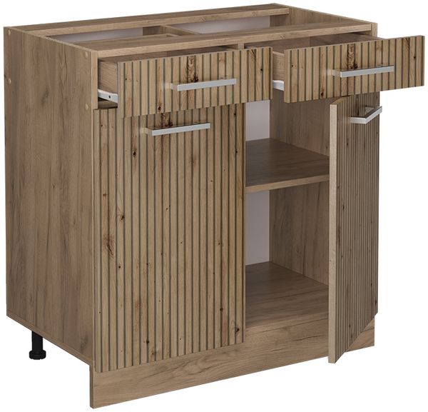 Küchenunterschrank R-Line Artisan-Eiche 80 cm , AP Anthrazit Vicco Bild 4