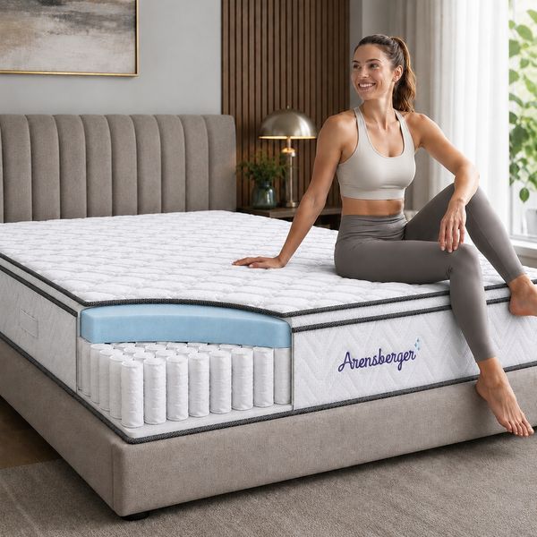 VIKTORIA Taschen Federkernmatratze 160x200 cm - Integrierter Topper; 25cm Höhe; H4, H3, H2 Misch-Härtegrad; 7 Zonen Matratze - Taschenfederkernmatratze mit hoher Punktelastizität