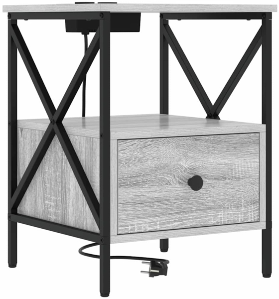 vidaXL Nachttisch Grau Sonoma 41,5 x 40,5 x 55 cm Holzwerkstoff 859556