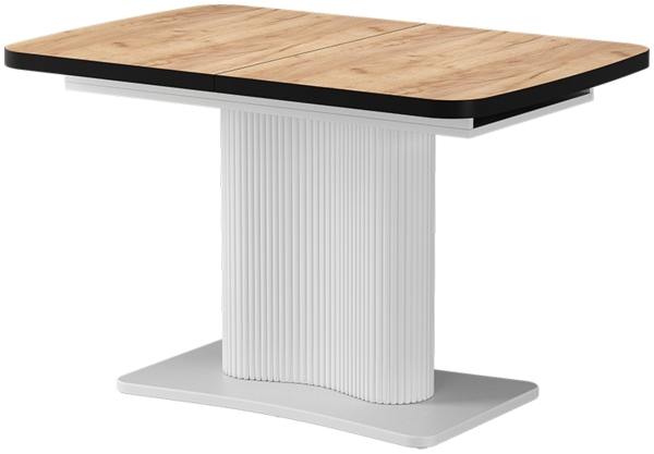 Esstisch Fenaro Schwarz/Weiß 120 x 80 cm ausziehbar Vicco