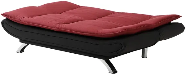 Vente-unique - DEMIDO Sofa Stoff SchwarzRot - B 86 cm x H 84 cm x L 176 cm Bild 4