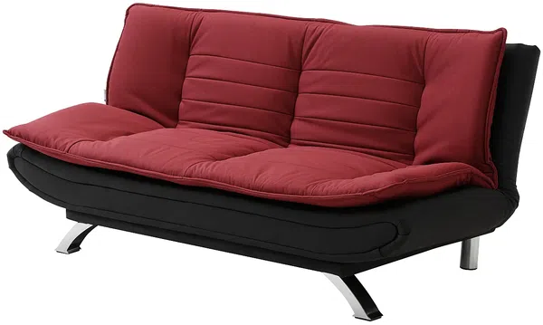 Vente-unique - DEMIDO Sofa Stoff SchwarzRot - B 86 cm x H 84 cm x L 176 cm Bild 3
